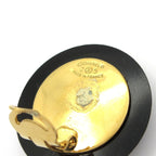 Chanel Earrings 205 Black Gold CC Logo — view 4