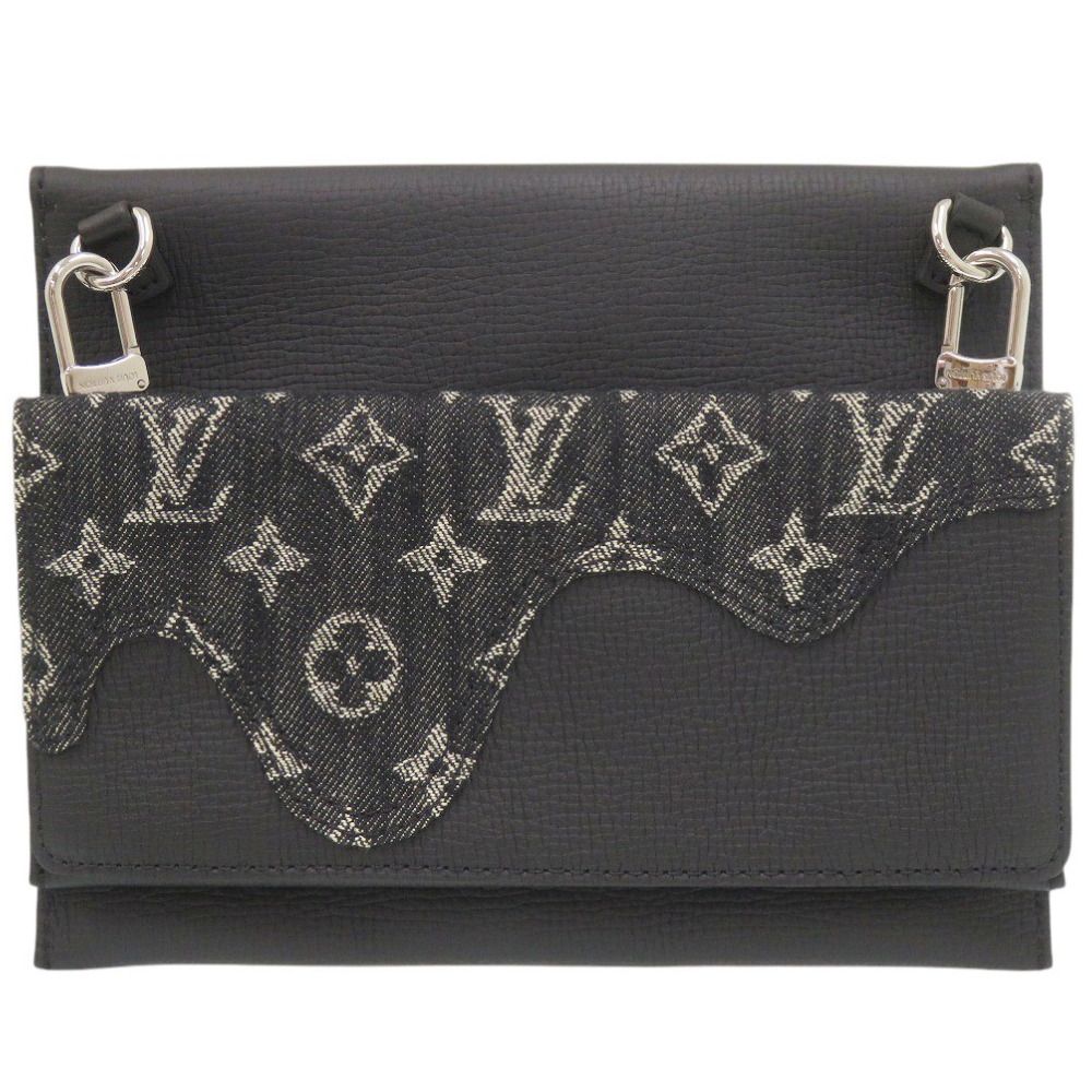 Louis Vuitton NIGO Drip Trio Pouch Monogram Denim IC Leather Black Shoulder Bag — view 2