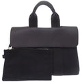 Hermes Valparaiso PM Toile Chevron Leather Black Handbag