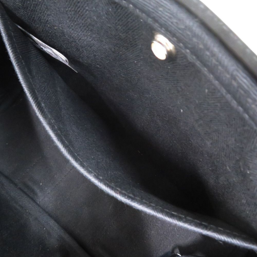 Hermes Valparaiso PM Toile Chevron Leather Black Handbag — view 7