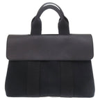 Hermes Valparaiso PM Toile Chevron Leather Black Handbag — view 2
