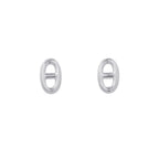 Hermes Earrings Farandole Chaine D'ancre Motif Silver Stud