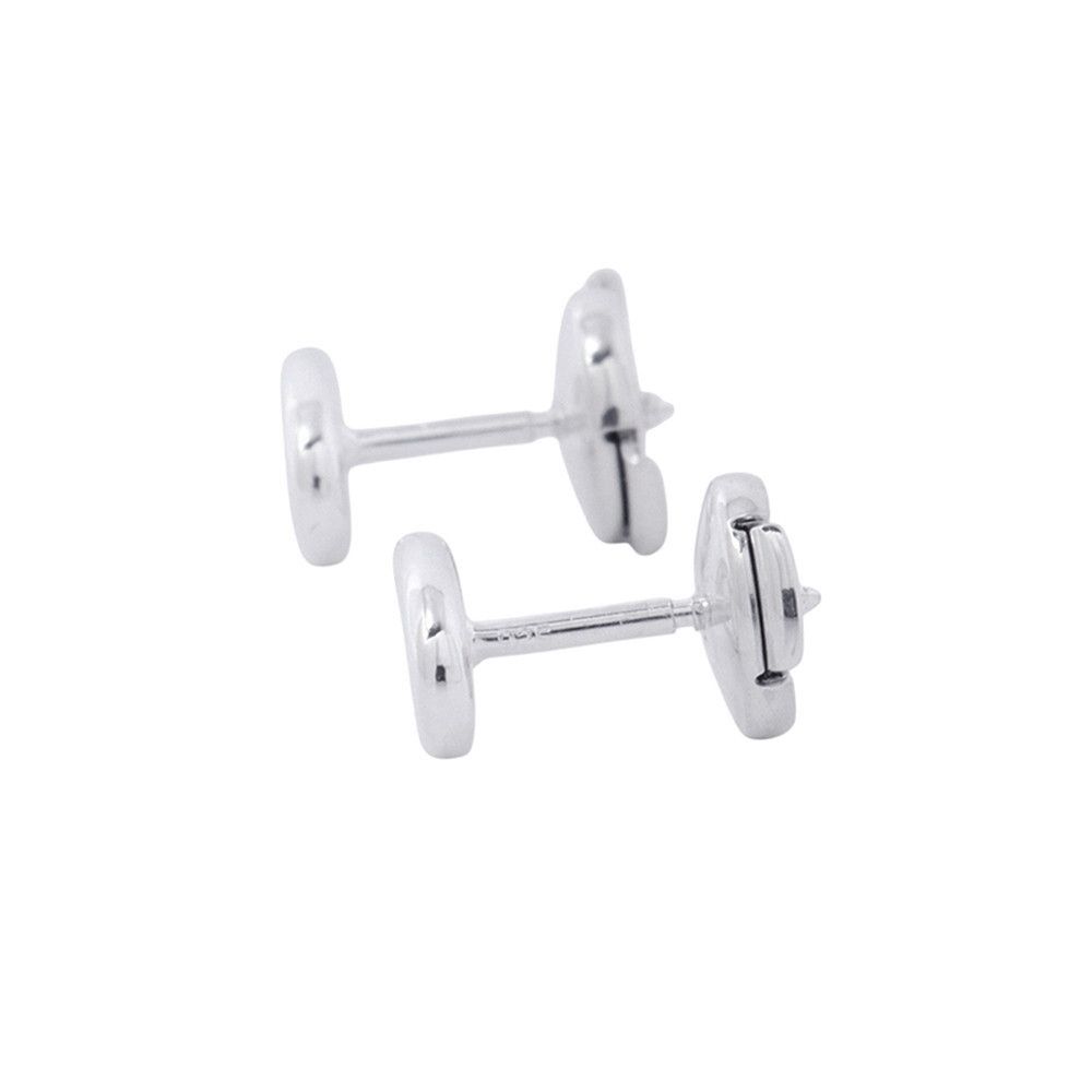 Hermes Earrings Farandole Chaine D'ancre Motif Silver Stud — view 2