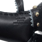 Hermes Bag Charm Buddy Epi Black Gold Lambskin Shearling — view 6