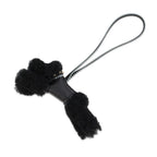 Hermes Bag Charm Buddy Epi Black Gold Lambskin Shearling