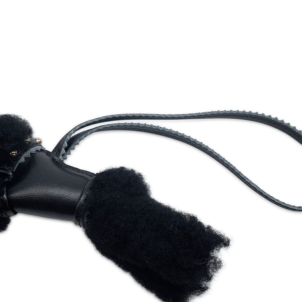 Hermes Bag Charm Buddy Epi Black Gold Lambskin Shearling — view 5