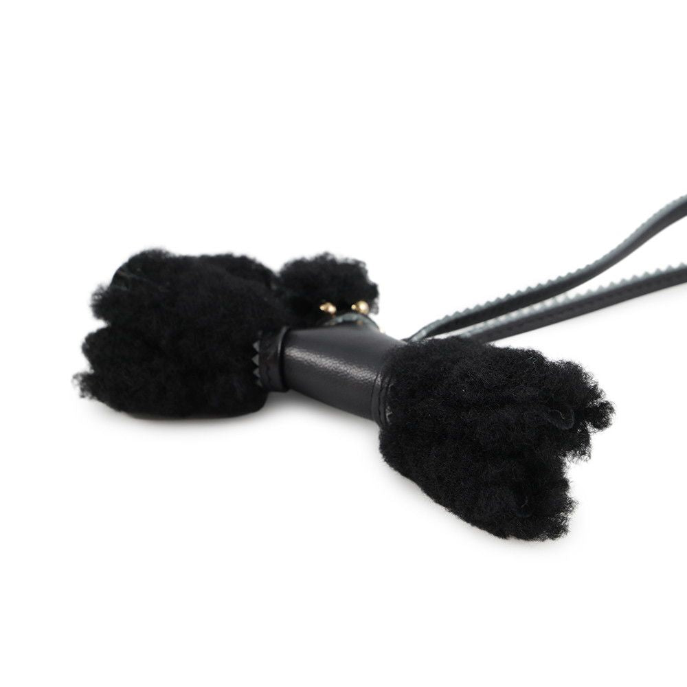 Hermes Bag Charm Buddy Epi Black Gold Lambskin Shearling — view 2