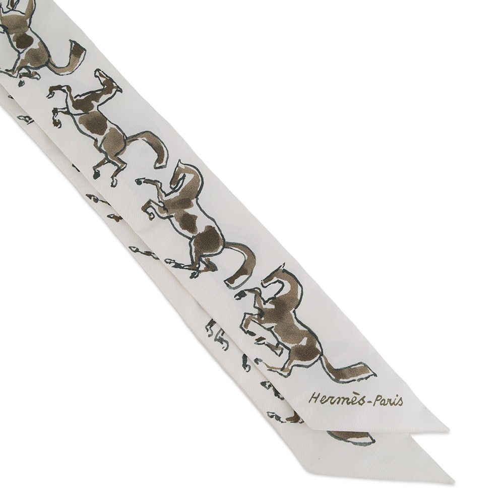 Hermes Scarf Twilly Freedom Horse Chevaux en Liberte Silk Twill — view 4