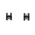 Hermes Earrings Mini Pop H Black Silver