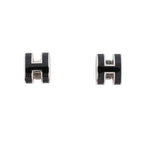 Hermes Earrings Mini Pop H Black Silver