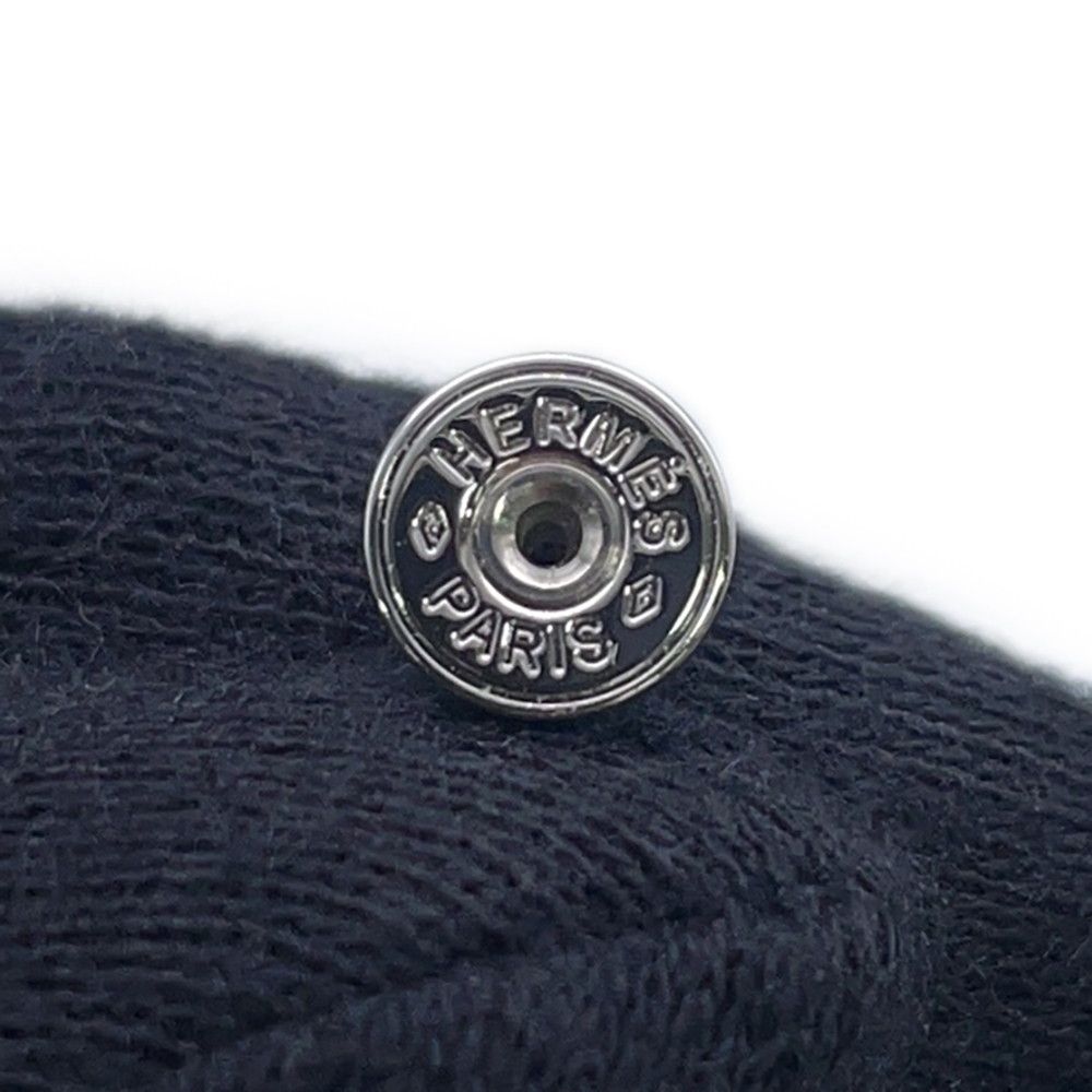 Hermes Earrings Mini Pop H Black Silver — view 5
