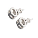 Hermes Earrings Mini Pop H Black Silver — view 2