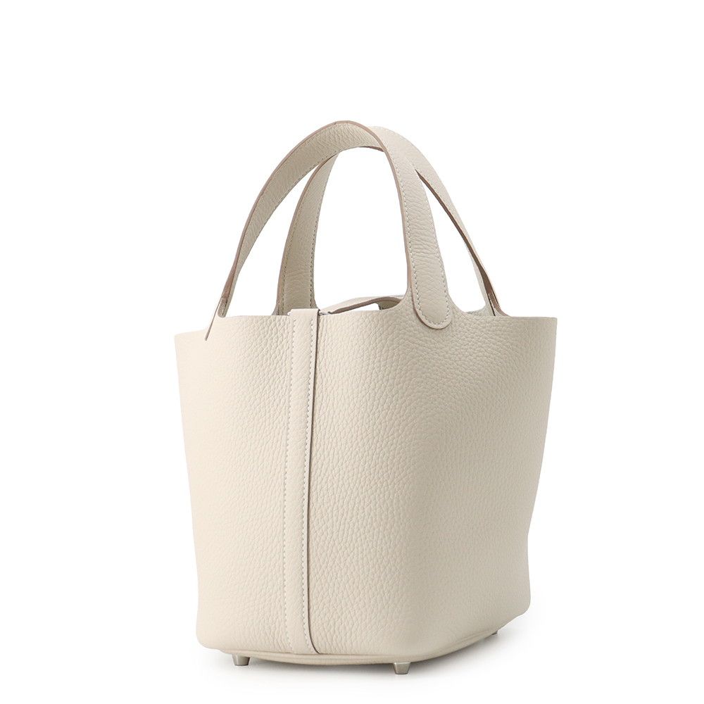 Hermes Handbag Picotin Lock PM Craie Silver Taurillon Clemence — view 2