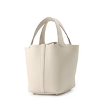 Hermes Handbag Picotin Lock PM Craie Silver Taurillon Clemence — view 2