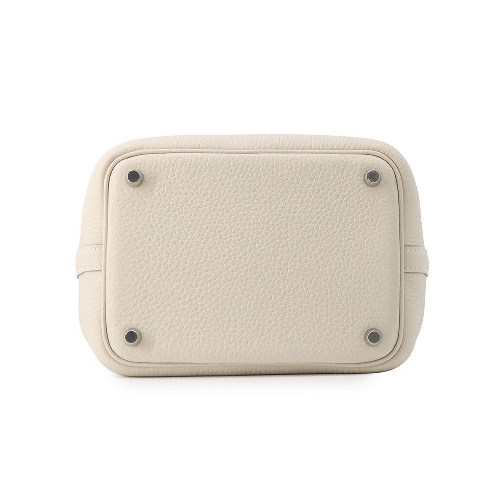 Hermes Handbag Picotin Lock PM Craie Silver Taurillon Clemence — view 3