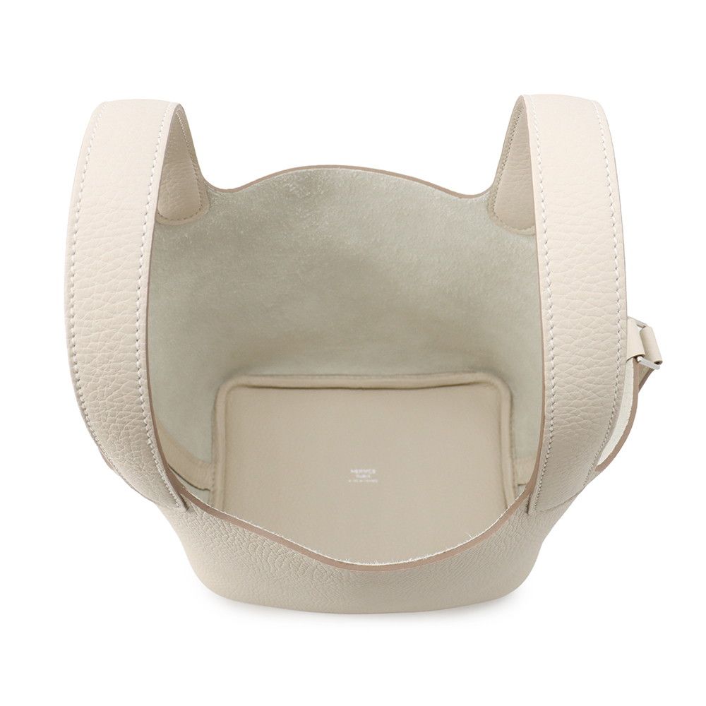 Hermes Handbag Picotin Lock PM Craie Silver Taurillon Clemence — view 5