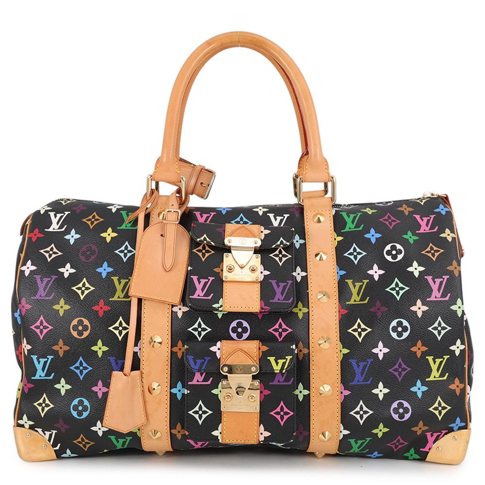 Louis Vuitton Boston Bag Monogram Multicolor Keepall 45 Black