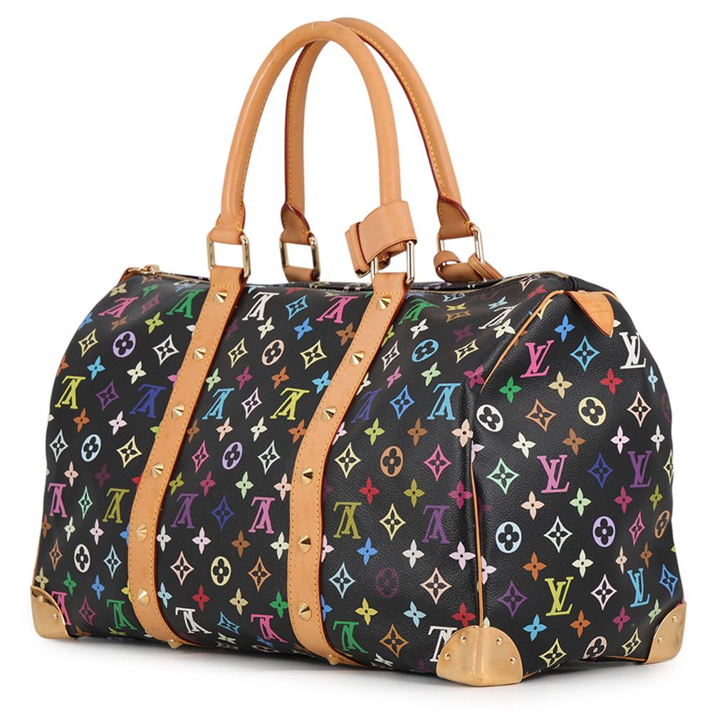 Louis Vuitton Boston Bag Monogram Multicolor Keepall 45 Black — view 2