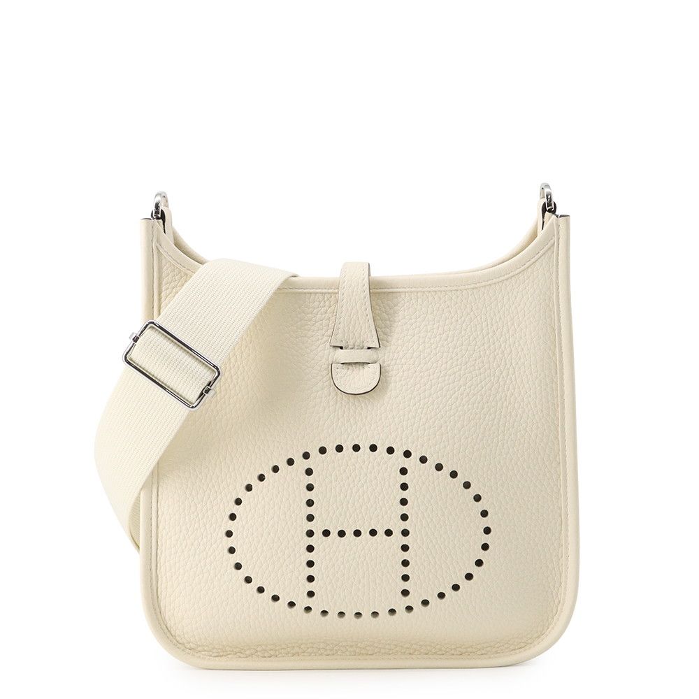 Hermes Shoulder Bag Evelyne 3 23 Cream Silver Taurillon Clemence