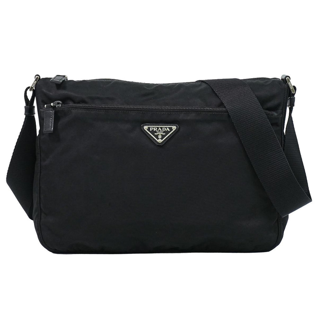 Prada Vela Shoulder Bag Pochette Nylon Black