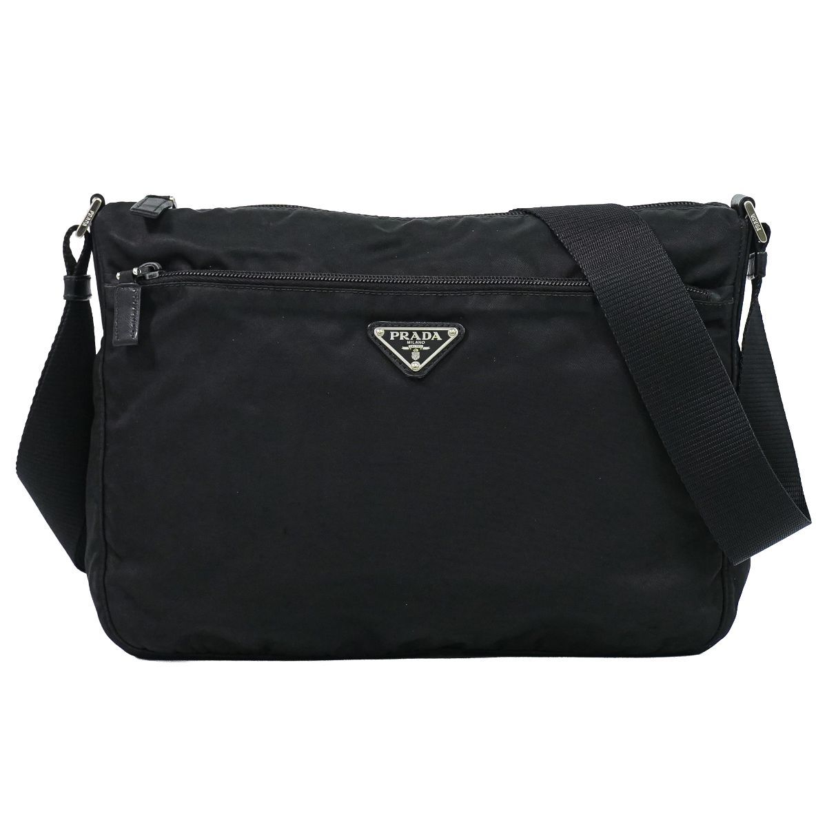 Prada Vela Shoulder Bag Pochette Nylon Black