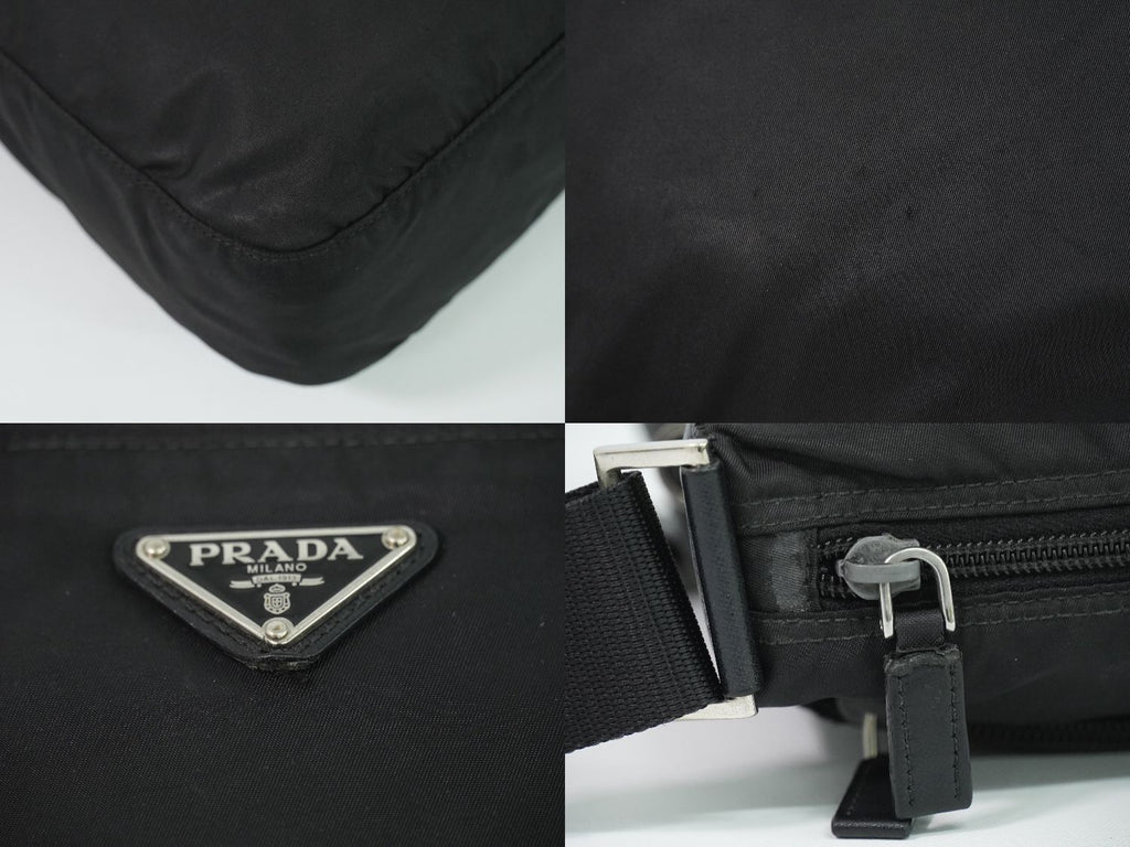 Prada Vela Shoulder Bag Pochette Nylon Black — view 7