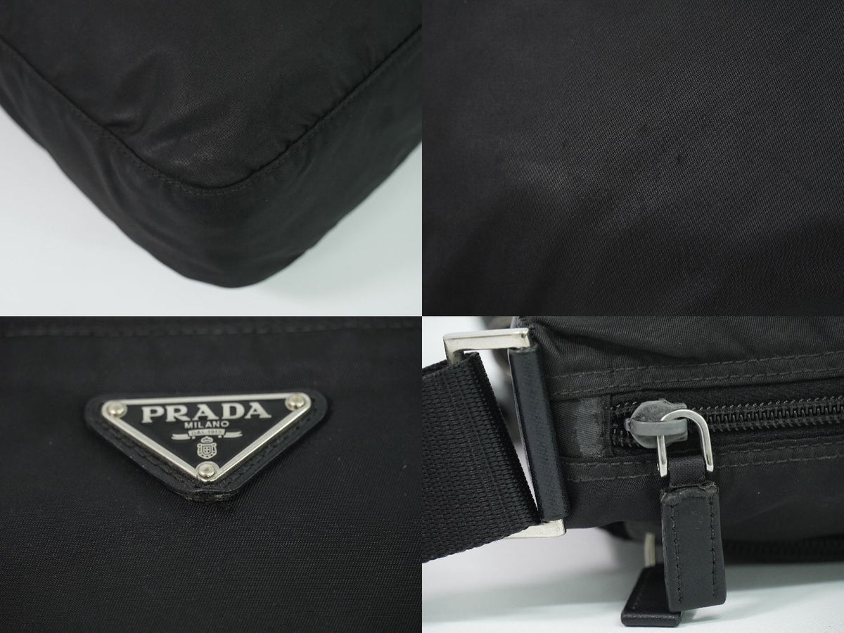 Prada Vela Shoulder Bag Pochette Nylon Black — view 7
