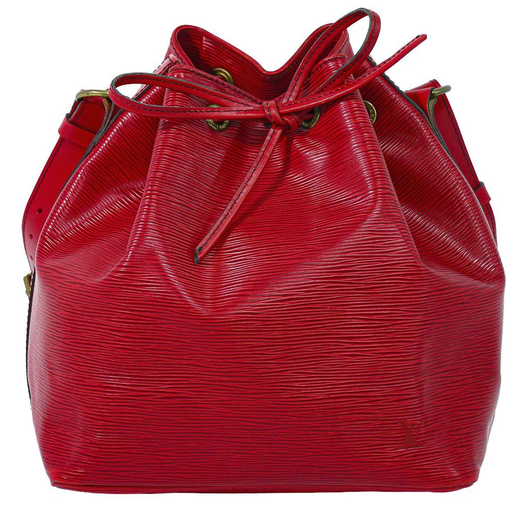 Louis Vuitton LV Petit Noe Epi Leather Shoulder Bag Red
