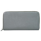 Prada Leather Zip Around Wallet Gray