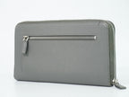 Prada Leather Zip Around Wallet Gray — view 2