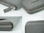 Prada Leather Zip Around Wallet Gray — view 6