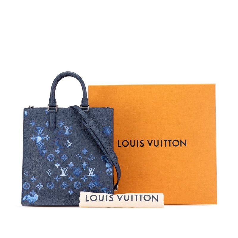 Louis Vuitton Monogram Water Color Sac Plat Messenger 2-Way Shoulder Bag Navy — view 7