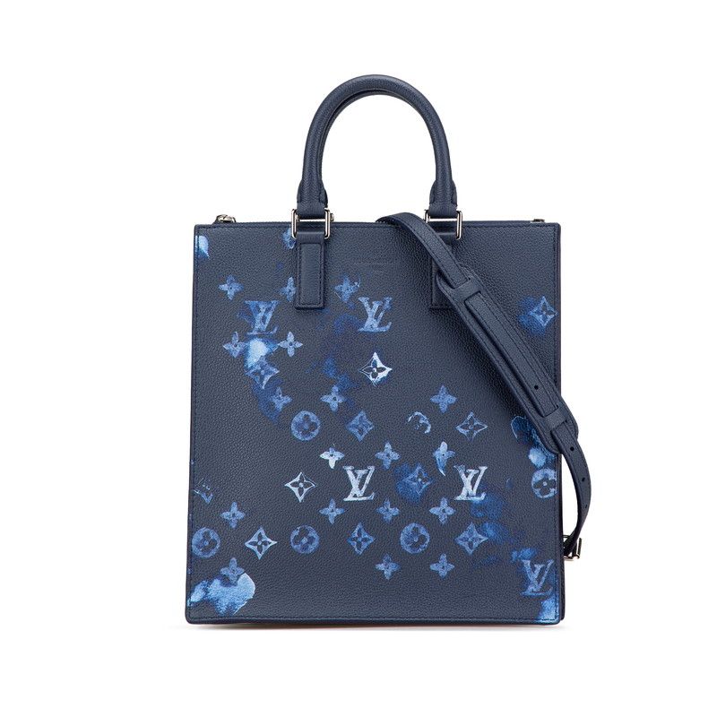 Louis Vuitton Monogram Water Color Sac Plat Messenger 2-Way Shoulder Bag Navy
