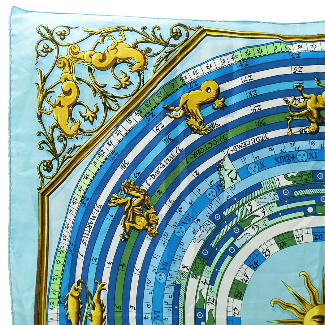 Hermes Scarf Carre 90 Dies Et Hore Astrology Silk Blue Large Constellation — view 2