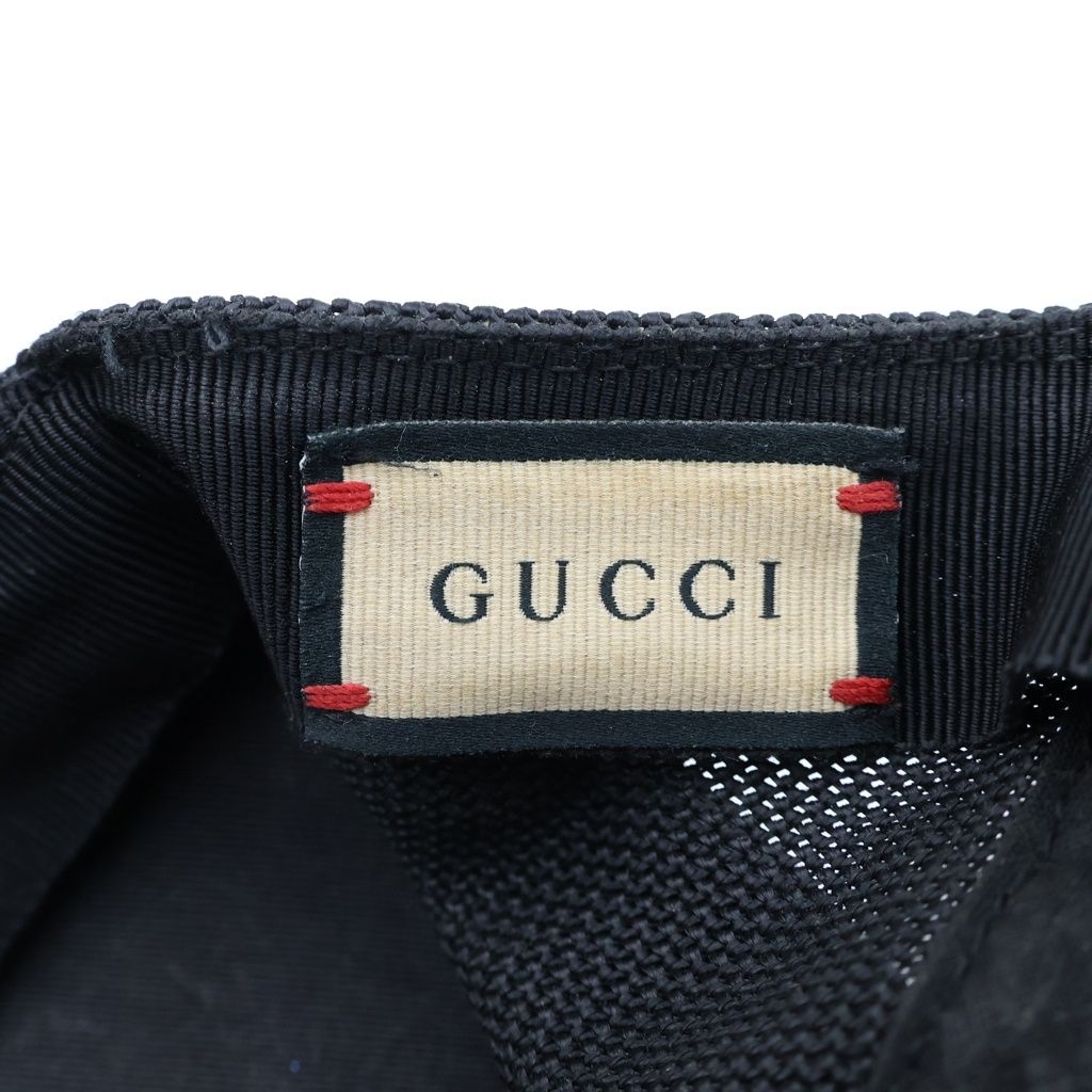 Gucci GG Embossed All Over Print Mesh Leather Trap Khaki Cap Baseball Cap Hat — view 7