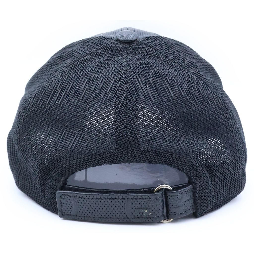 Gucci GG Embossed All Over Print Mesh Leather Trap Khaki Cap Baseball Cap Hat — view 2