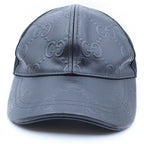 Gucci GG Embossed All Over Print Mesh Leather Trap Khaki Cap Baseball Cap Hat — view 4