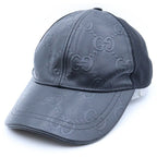Gucci GG Embossed All Over Print Mesh Leather Trap Khaki Cap Baseball Cap Hat