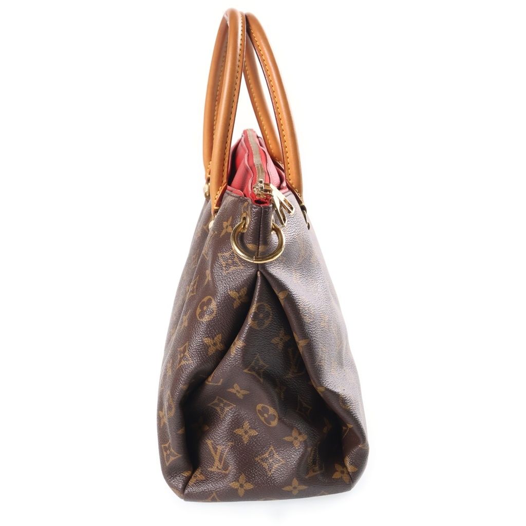 Louis Vuitton Monogram Pallas 2-Way Shoulder Bag Brown Red Leather Gold — view 3