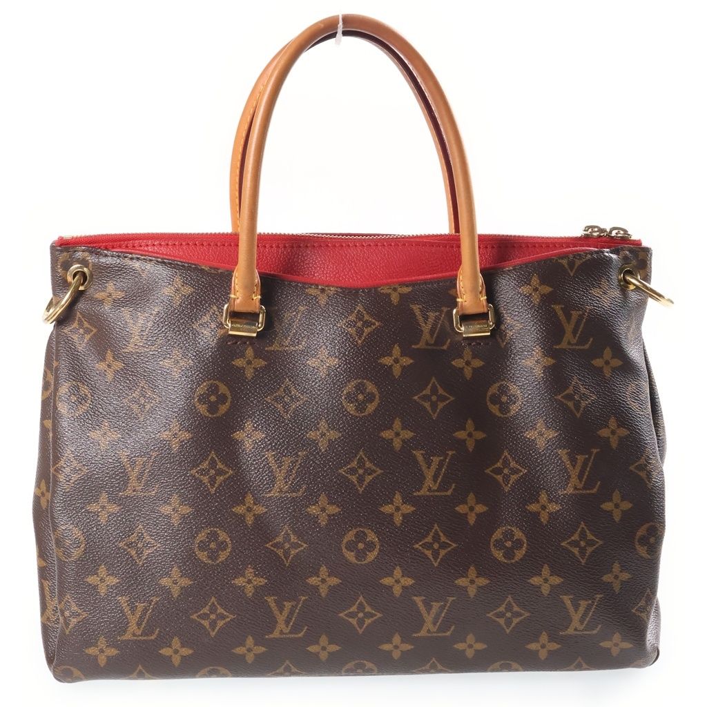 Louis Vuitton Monogram Pallas 2-Way Shoulder Bag Brown Red Leather Gold — view 2