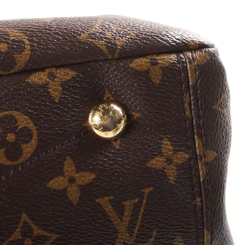 Louis Vuitton Monogram Pallas 2-Way Shoulder Bag Brown Red Leather Gold — view 6
