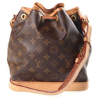 Louis Vuitton Monogram Noe BB Shoulder Bag Brown Leather Gold — view 2