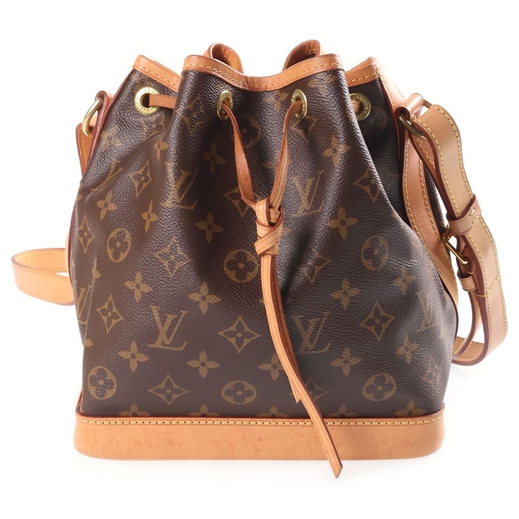 Louis Vuitton Monogram Noe BB Shoulder Bag Brown Leather Gold