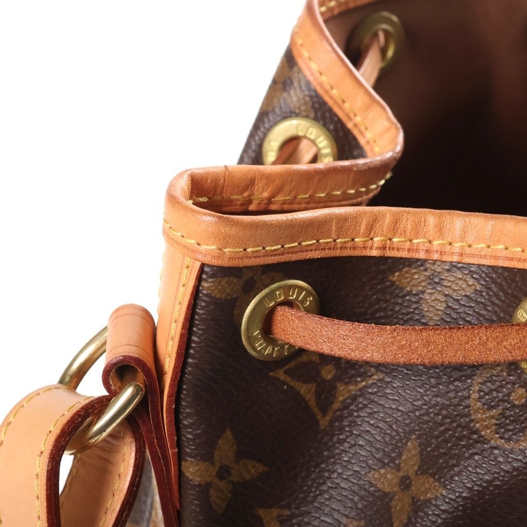 Louis Vuitton Monogram Noe BB Shoulder Bag Brown Leather Gold — view 7