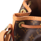 Louis Vuitton Monogram Noe BB Shoulder Bag Brown Leather Gold — view 7