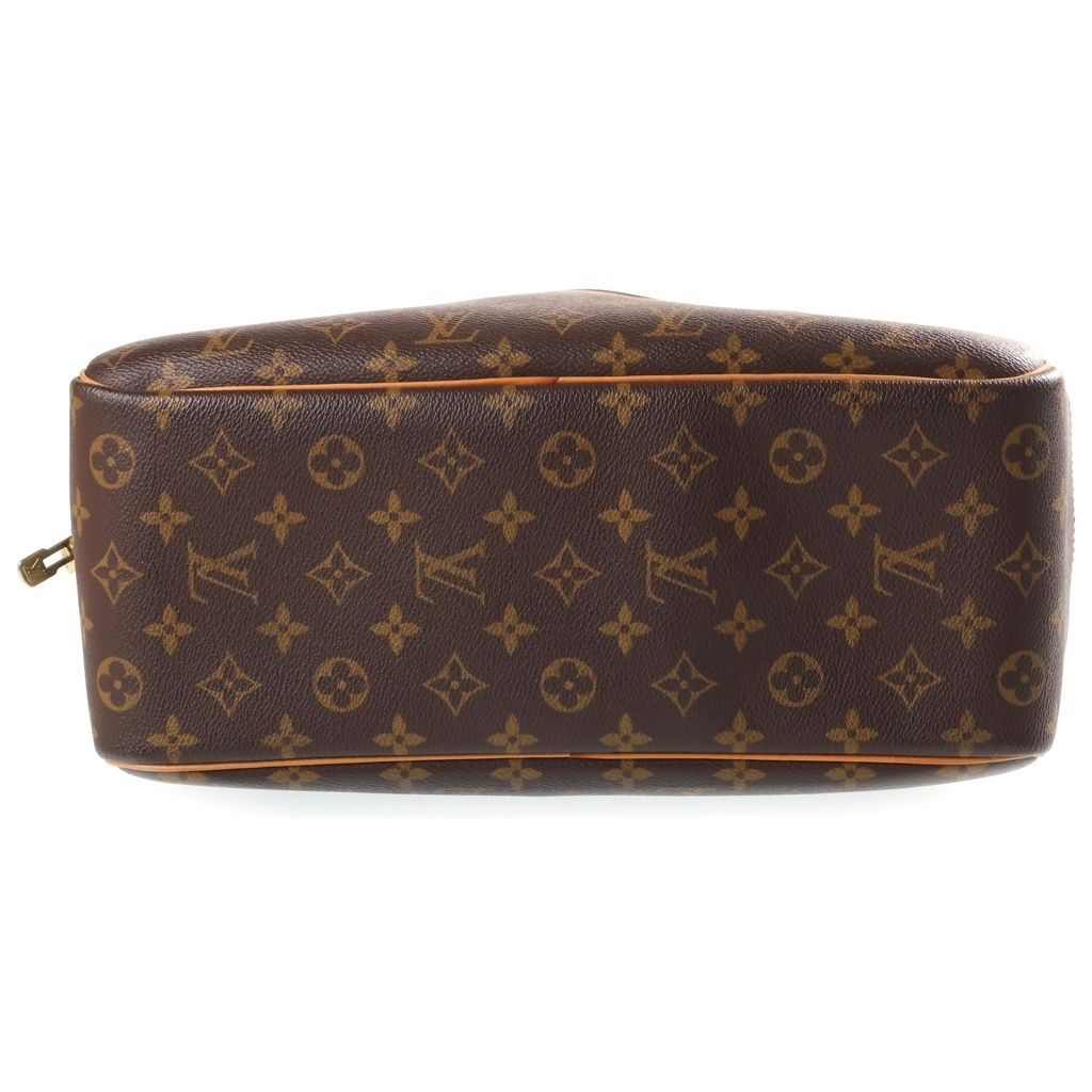Louis Vuitton Monogram Deauville Handbag Brown Leather Gold — view 4