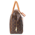 Louis Vuitton Monogram Deauville Handbag Brown Leather Gold — view 3