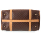Celine Macadam Pattern Leather Hand Boston Bag Brown Gold — view 4