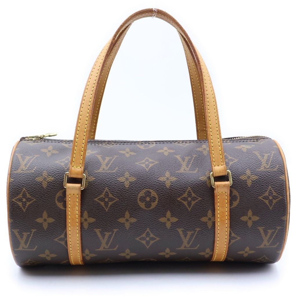 Louis Vuitton Monogram Papillon 26 Leather Handbag Brown