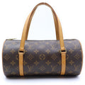 Louis Vuitton Monogram Papillon 26 Leather Handbag Brown